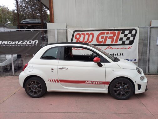 Fiat 500 Abarth 595 cabrio con terminale sportivo omologato Ragazzon Performance + rimappatura centralina elettronica via seriale